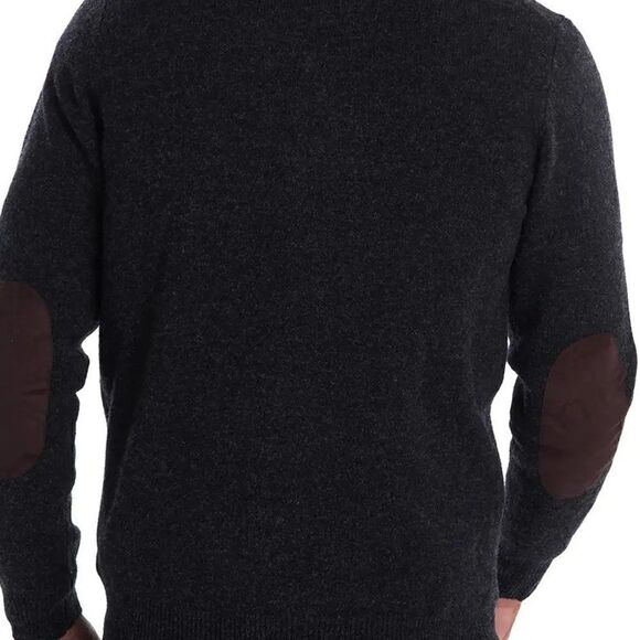 NWT Nordstrom Patch Merino Wool Blend Men's Sweater Size XXL Dark Grey MLNG - Picture 2 of 12